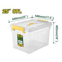 Jadever 87L Clear Plastic Storage Box Durable & Secure