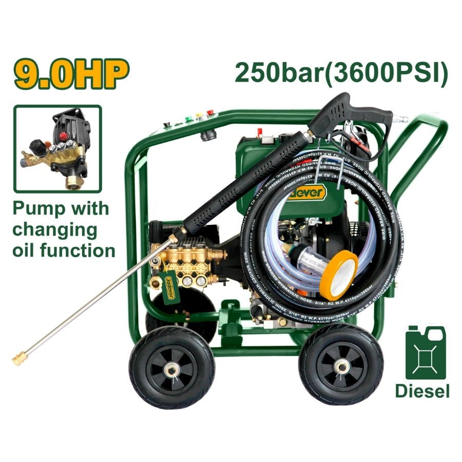 Jadever 9HP 250 Bar Diesel Pressure Washer Powerful Clean Jadever 9HP 250 Bar Diesel Pressure Washer Powerful Clean