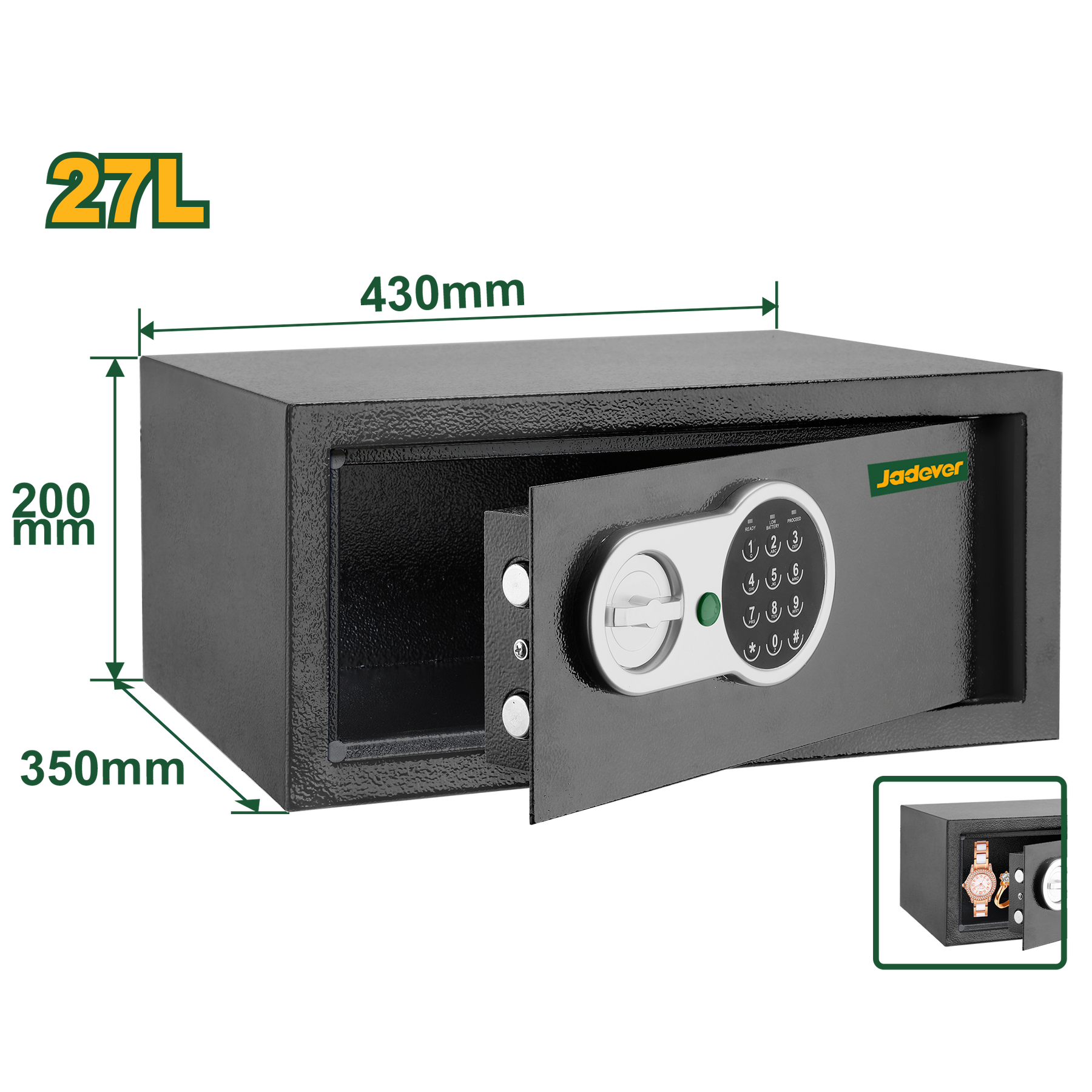 Jadever 9kg Digital Safe 20×43×35cm Secure Storage Jadever 9kg Digital Safe 20×43×35cm Secure Storage