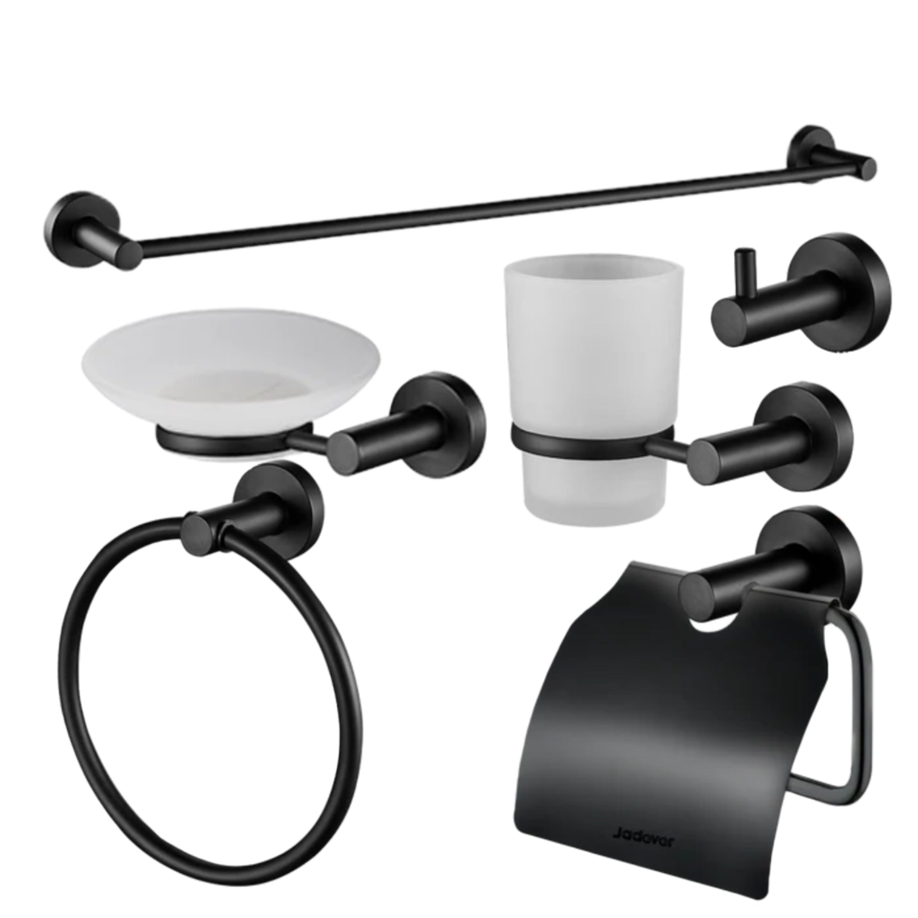 Jadever Bathroom Accessories Set 6 Pieces - Black Jadever Bathroom Accessories Set 6 Pieces - Black