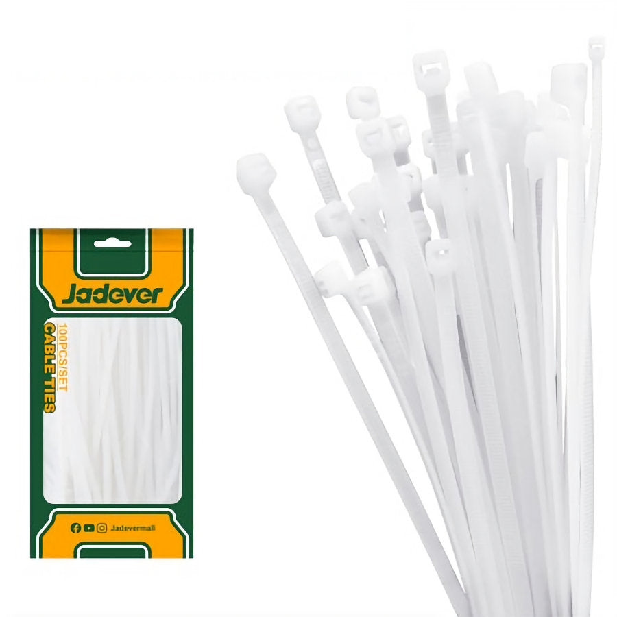 Jadever Cable Tie 200 × 3.6mm Secure & Flexible - White Jadever Cable Tie 200 × 3.6mm Secure & Flexible - White