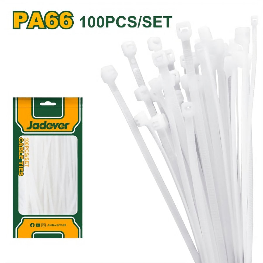 Jadever Cable Tie 400 × 7.2mm Secure & Flexible - White Jadever Cable Tie 400 × 7.2mm Secure & Flexible - White