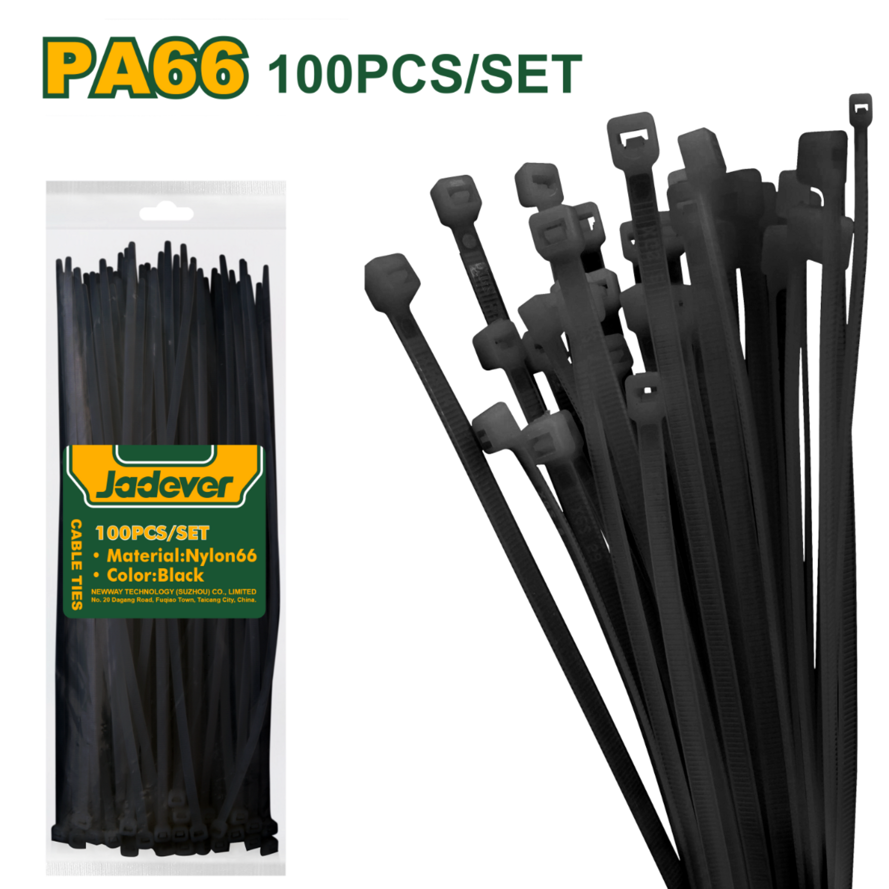 Jadever Cable Ties 200×3.6mm 100 Pack - Black Jadever Cable Ties 200×3.6mm 100 Pack - Black