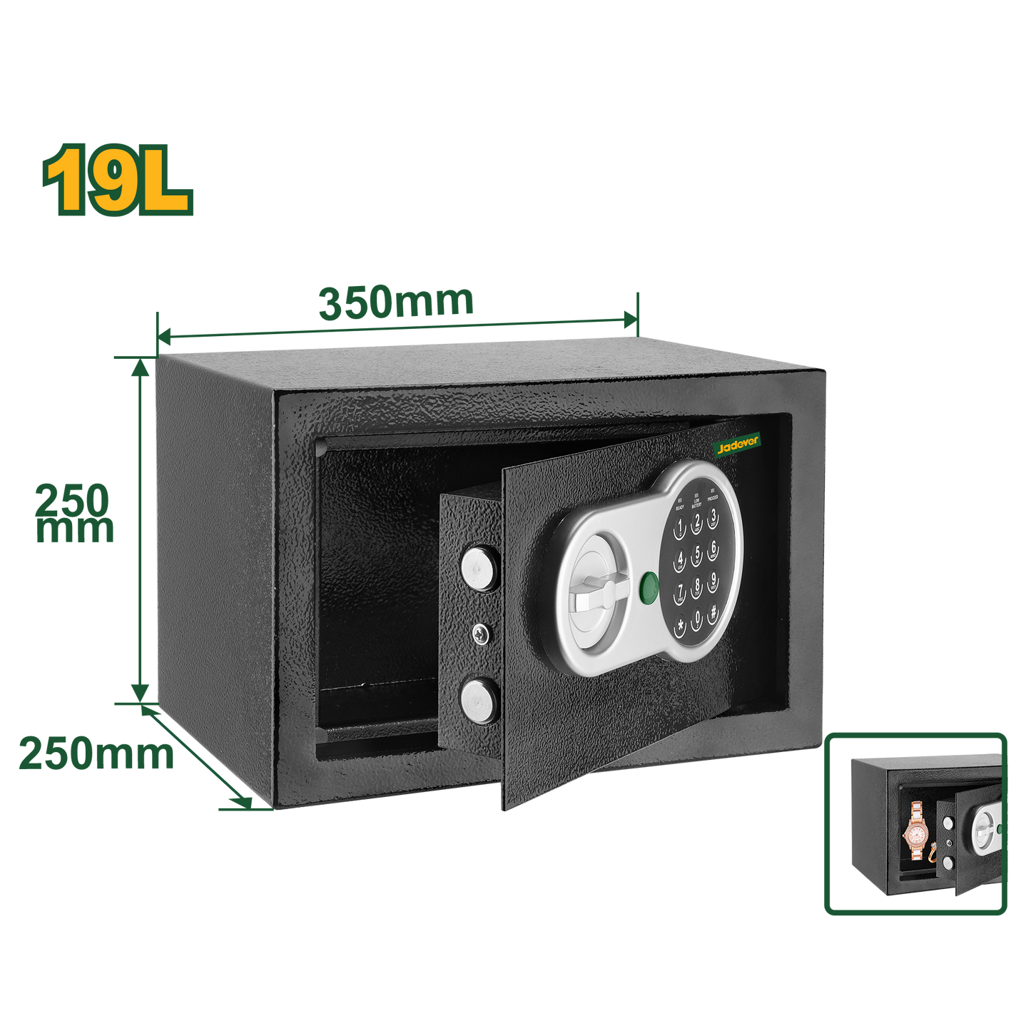 Jadever Digital Safe 8kg 25×35×25cm Secure Storage