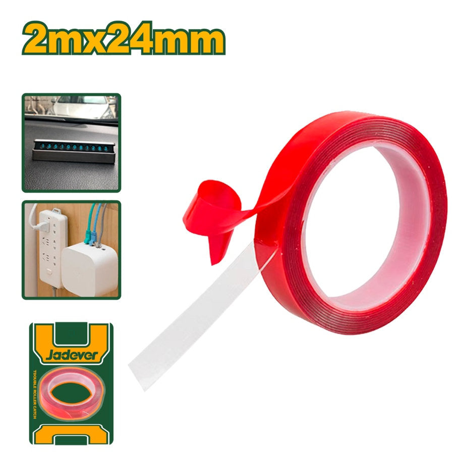 Jadever Double Sided Transparent Tape 24mm x 2m Strong Adhesion