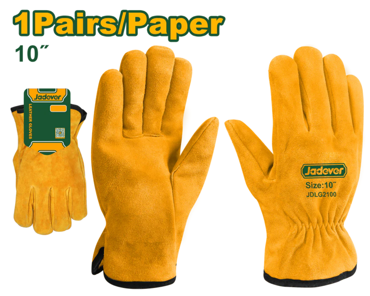 Jadever Heavy-Duty Leather Gloves Durable & Protective