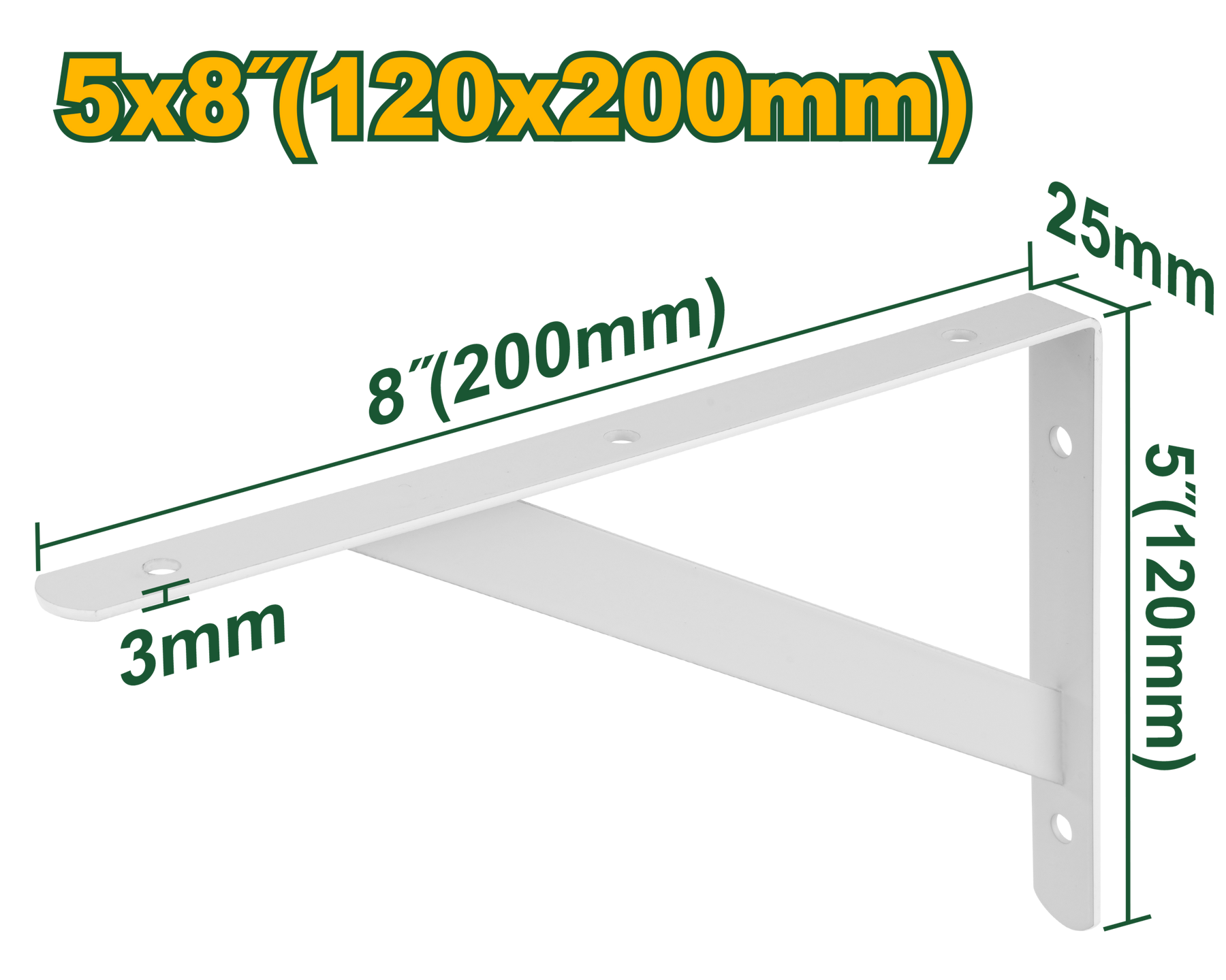 Jadever Iron Shelf Bracket 20cm Durable & Strong - White Jadever Iron Shelf Bracket 20cm Durable & Strong - White