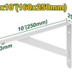 Jadever Iron Shelf Bracket 25cm Durable & Strong - White