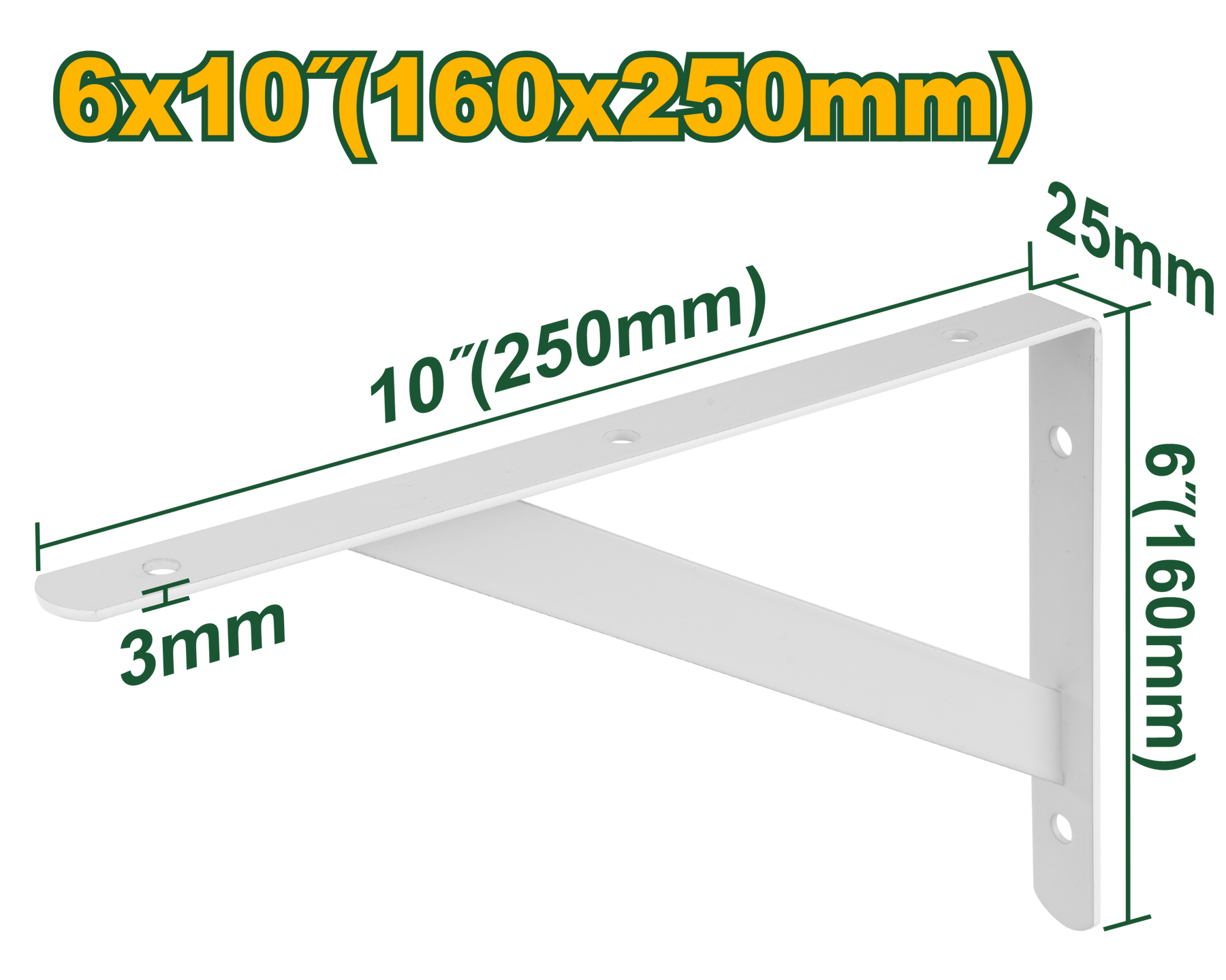 Jadever Iron Shelf Bracket 25cm Durable & Strong - White Jadever Iron Shelf Bracket 25cm Durable & Strong - White