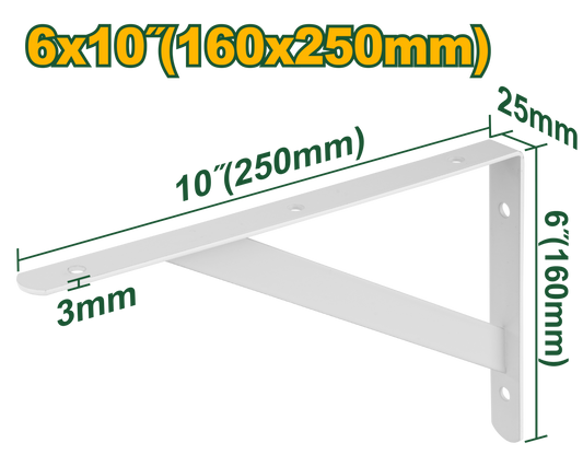 Jadever Iron Shelf Bracket 25cm Durable & Strong - White