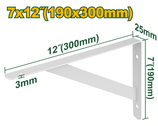 Jadever Iron Shelf Bracket 30cm Durable & Strong - White