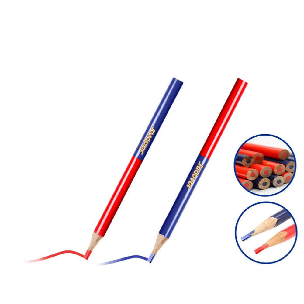 JADEVER Marking Pencil Set 12 Pieces - Blue & Red JADEVER Marking Pencil Set 12 Pieces - Blue & Red