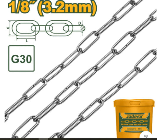Jadever Steel Chain 3.2mm Plastic Coated 125m Durable & Secure