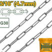 Jadever Steel Chain 5mm Plastic Coated 50m Durable & Secure