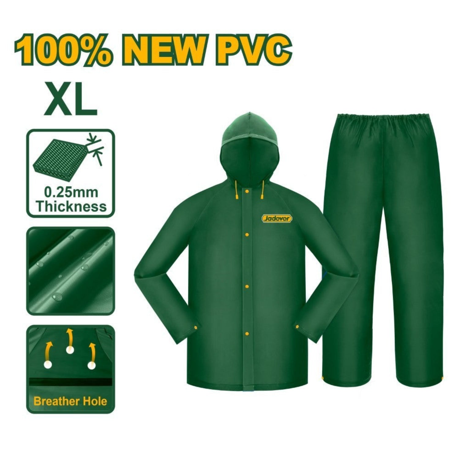 Jadever XL Rain Suit Waterproof & Lightweight