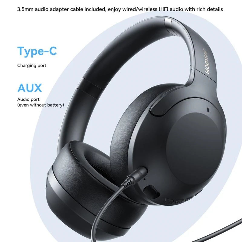 Joyroom Wireless Headphones Bluetooth 5.4 with ANC - Black