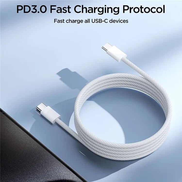 Joyroom Ben Series Type C to Type C 60W Fast Charging Cable 1m - White Joyroom Ben Series Type C to Type C 60W Fast Charging Cable 1m - White