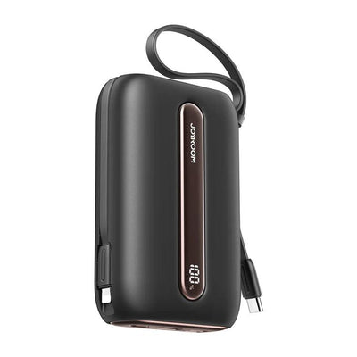 Joyroom 20000mAh 22.5W Mini Power Bank with Dual Cables - Black