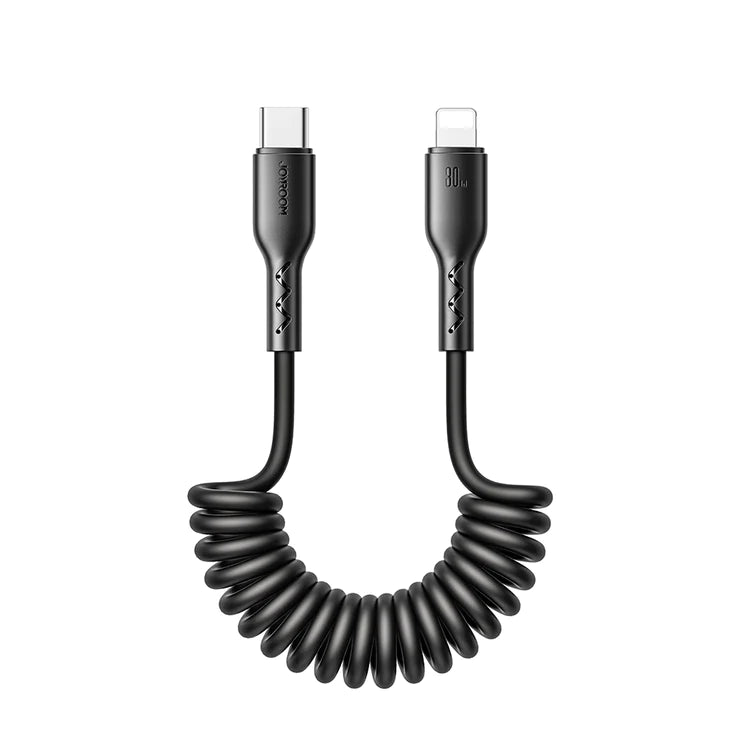 Joyroom 30W 60W Coiled Fast Charging Data Cable for Car 1.5m - Black Joyroom 30W 60W Coiled Fast Charging Data Cable for Car 1.5m - Black