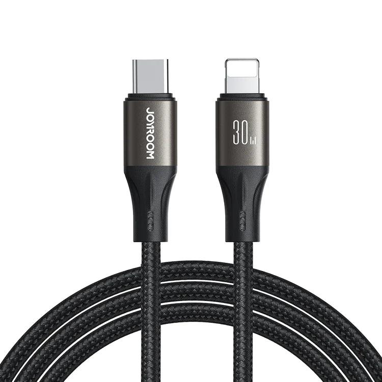 Joyroom 30W Fast Charging Data Cable Lightning Speed & Durable - Black & White Joyroom 30W Fast Charging Data Cable Lightning Speed & Durable - Black & White