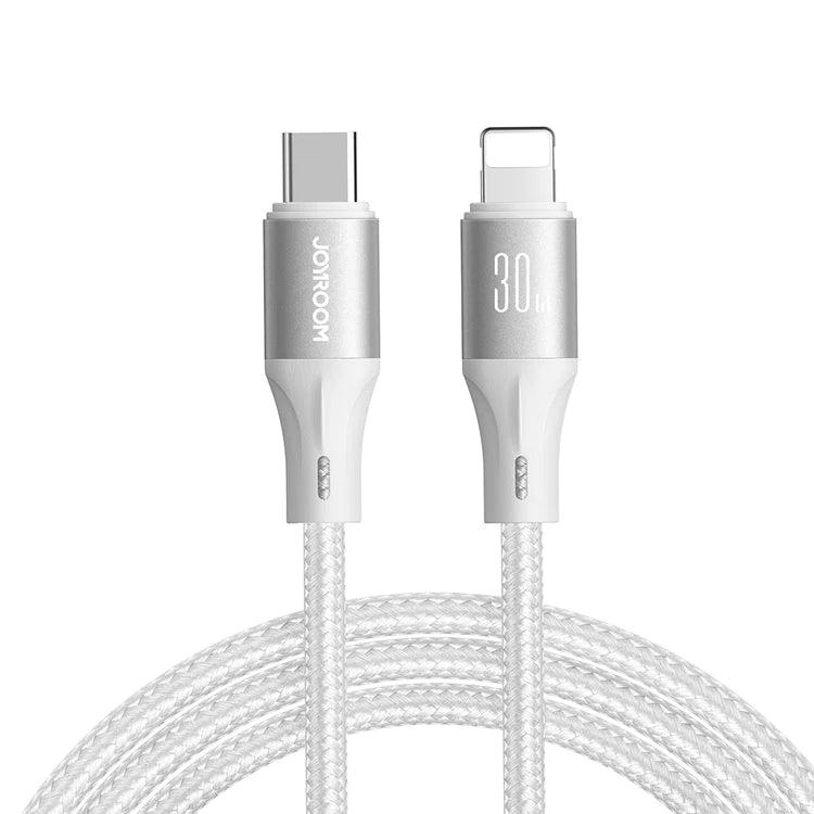 Joyroom 30W Fast Charging Data Cable Lightning Speed & Durable - Black & White Joyroom 30W Fast Charging Data Cable Lightning Speed & Durable - Black & White