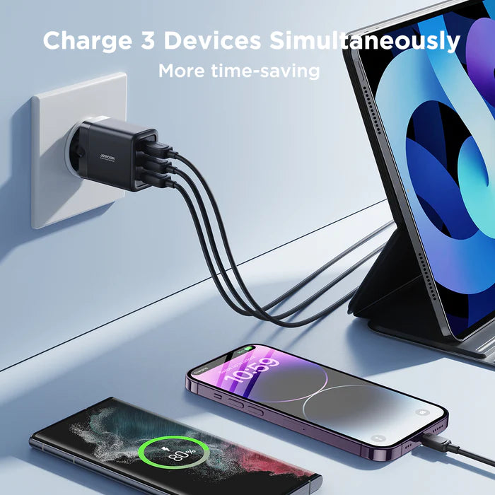 Joyroom 3USB Charger 3.4A Fast Charging & Safe Design - Black Joyroom 3USB Charger 3.4A Fast Charging & Safe Design - Black