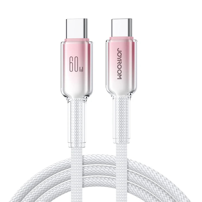 Joyroom 60W Fast Charging Data Cable, Durable & Flexible - Black & Clear Joyroom 60W Fast Charging Data Cable, Durable & Flexible - Black & Clear