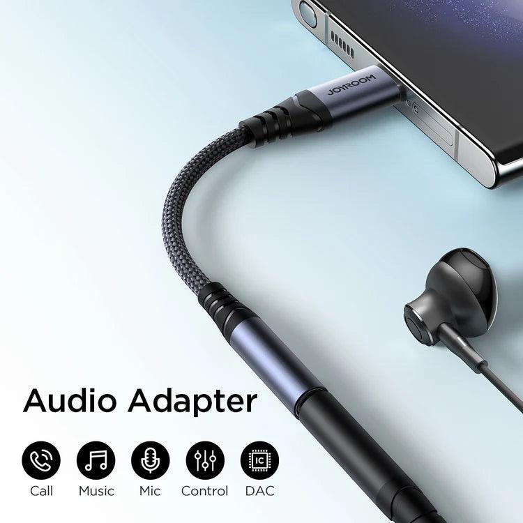 Joyroom Type C to 3.5mm Audio Adapter Clear Sound & Durable - Black