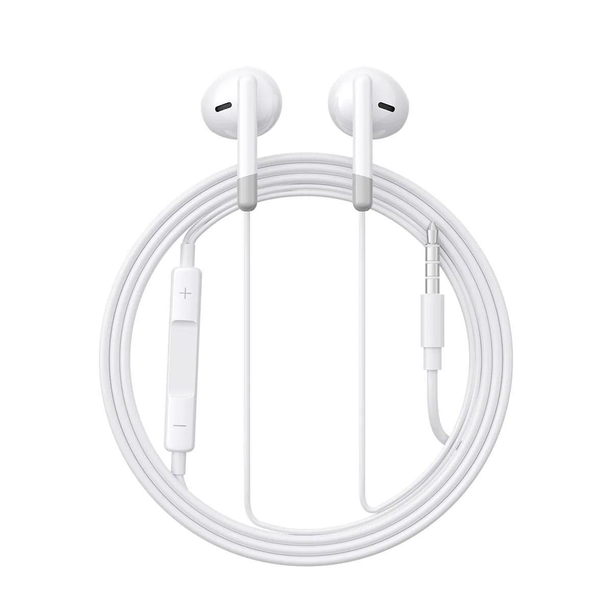 Joyroom Wired Half In Ear Earphones Crisp Sound & Comfort - White