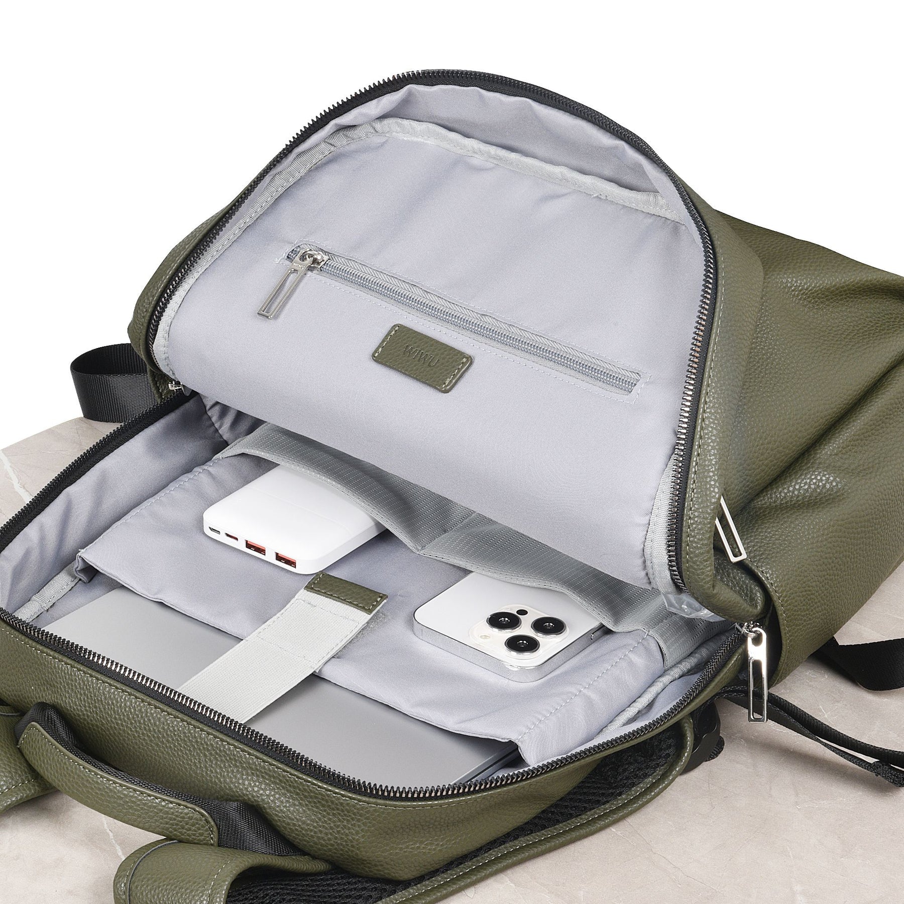 WIWU Osun Backpack PU leather with front pocket& Laptop WIWU Osun Backpack PU leather with front pocket& Laptop