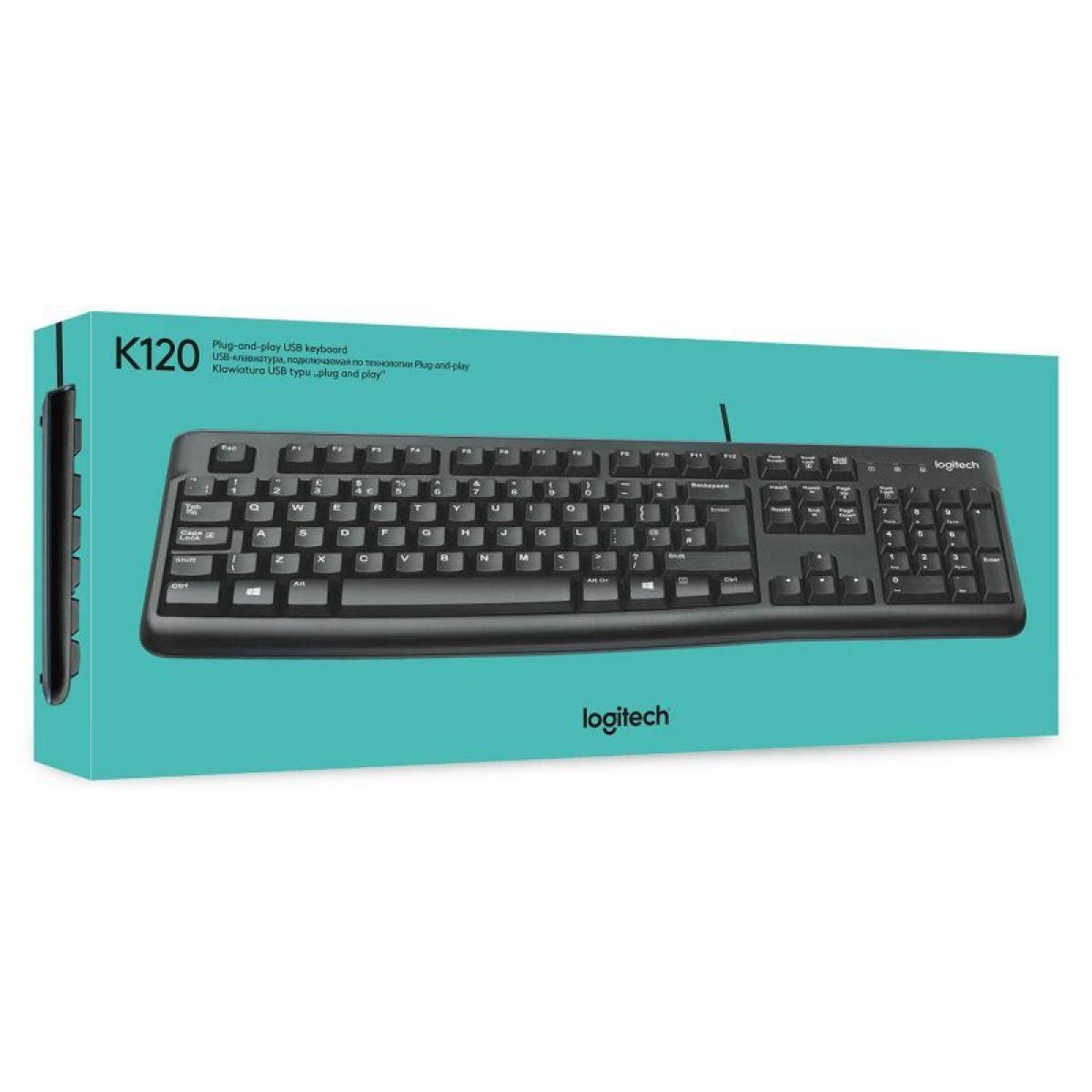 لوحة مفاتيح Logitech K120 | سلكية USB بتصميم مريح