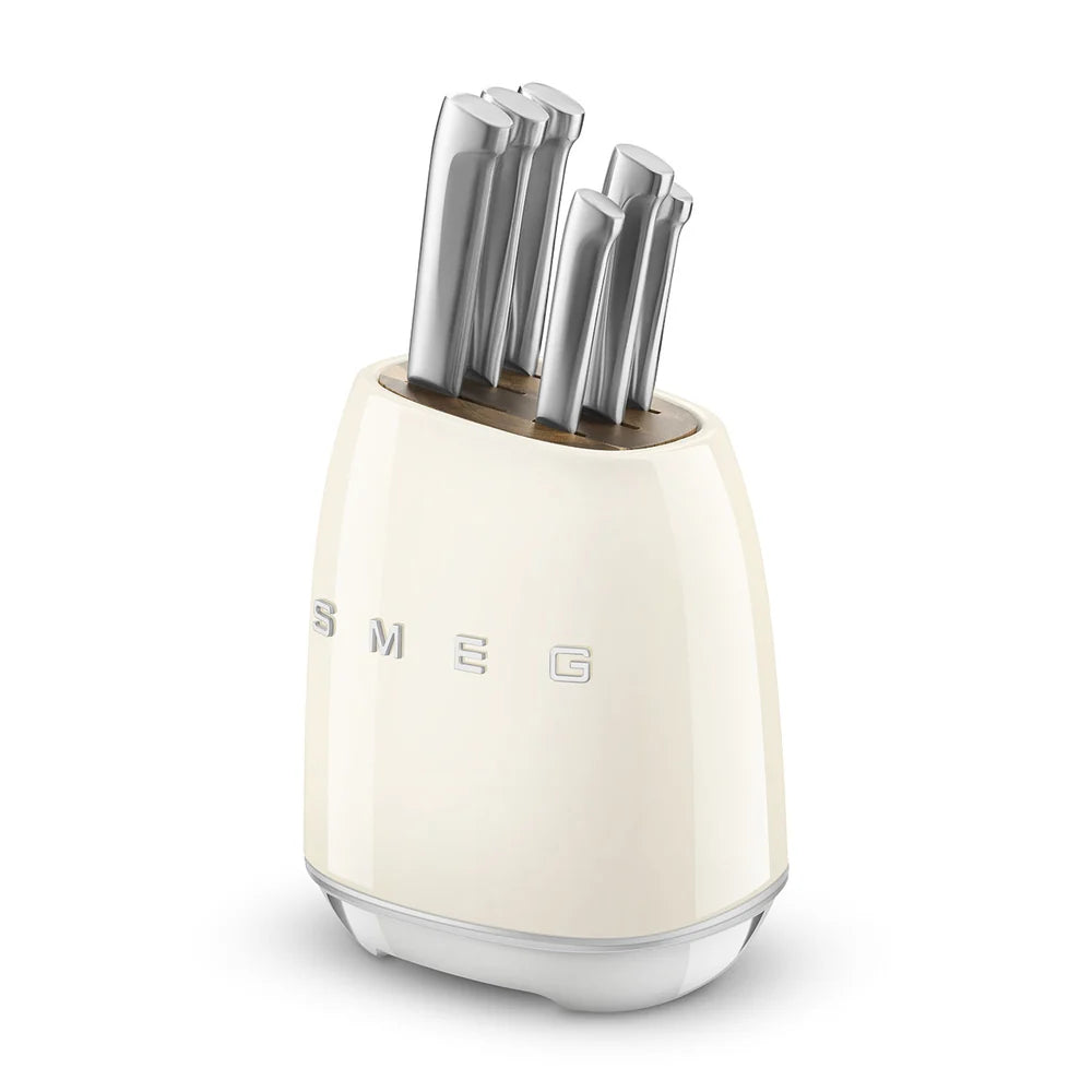 Smeg Knife Block Set – Cream