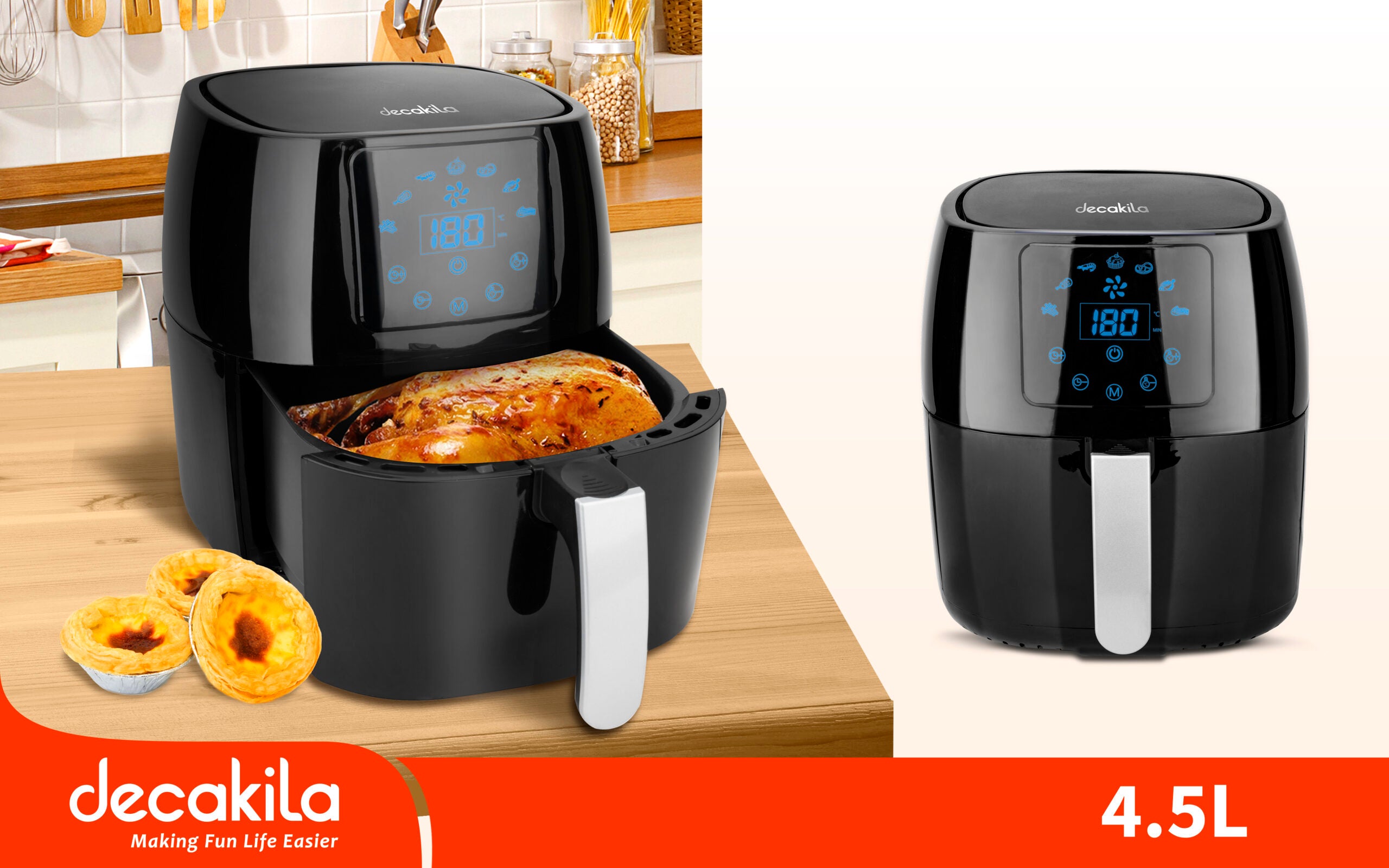 Decakela 4.5L Air Fryer | 1400W (KEEC039B)