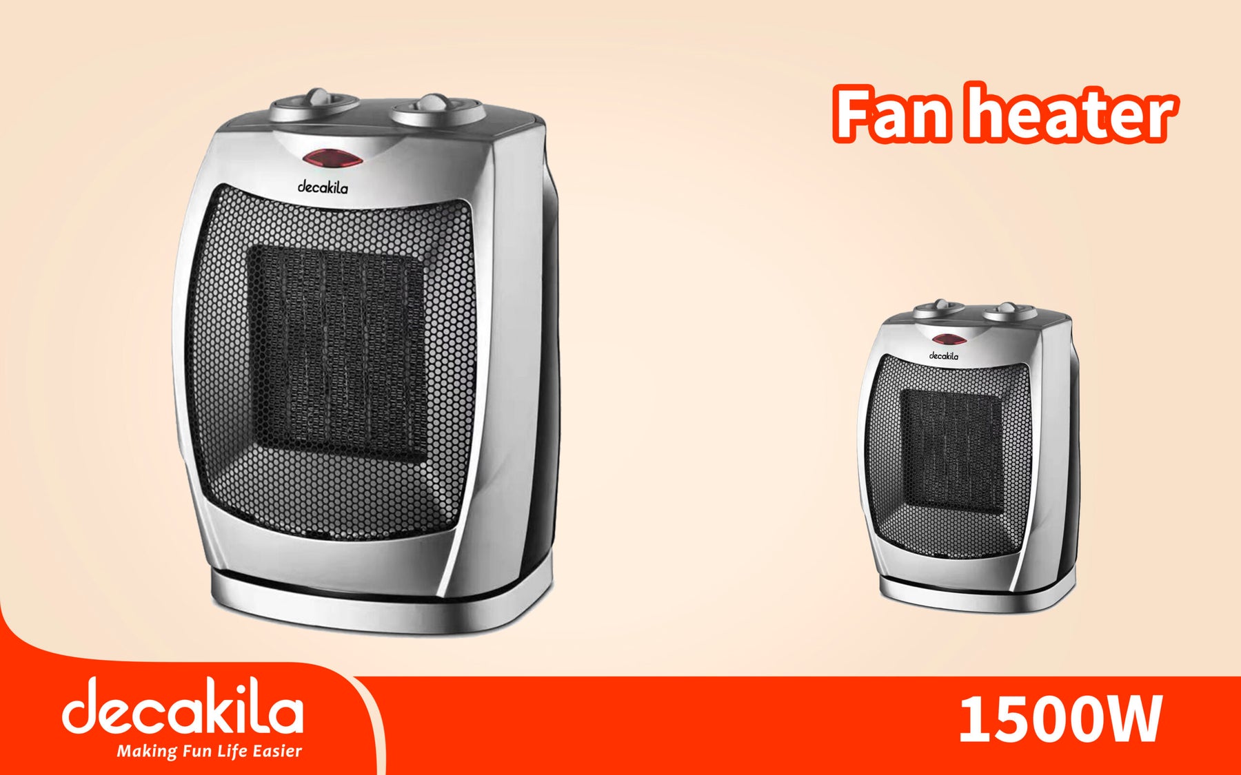 Decakela 1500W Electric Heater with Ceramic Heating Element (KEFH005S) Decakela 1500W Electric Heater with Ceramic Heating Element (KEFH005S)