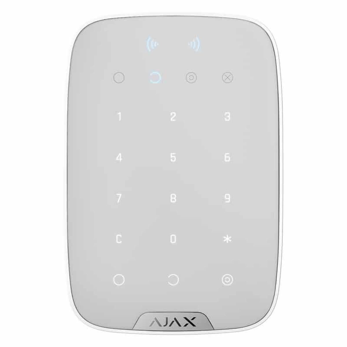 Ajax Keypad Plus Wireless touch keypad supporting encrypted contactless cards and key fobs White