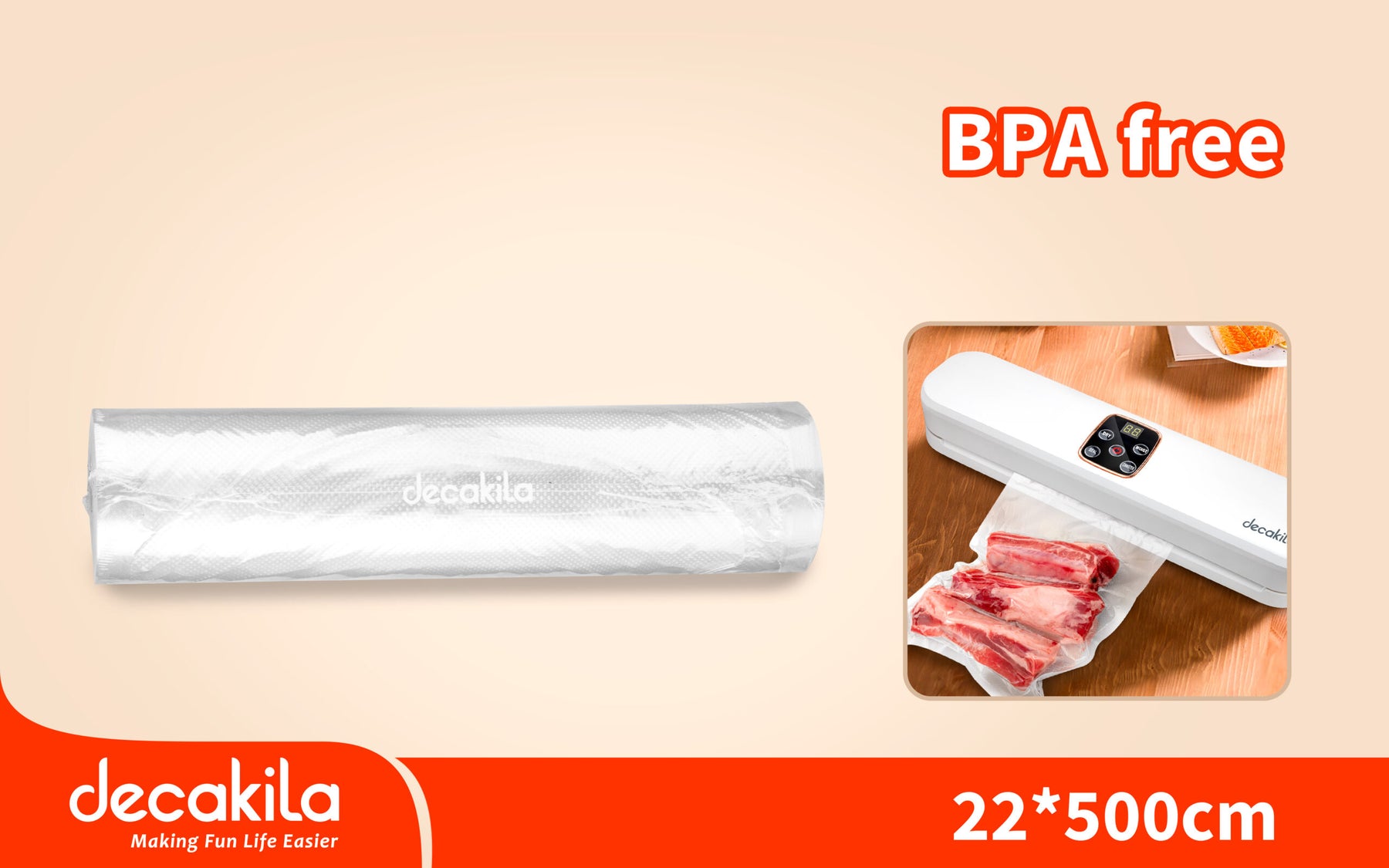 Packaging Machine Bags Size: 22*500cm from Decakela (KMTT077W) Packaging Machine Bags Size: 22*500cm from Decakela (KMTT077W)