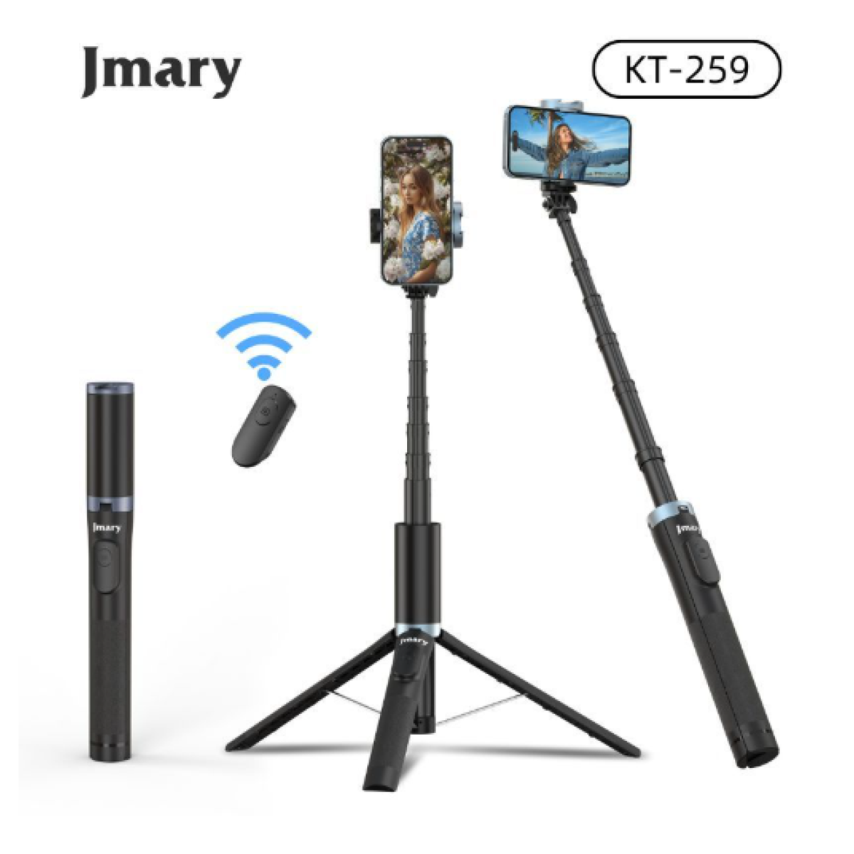 Jmary KT-259 All-in-One Selfie Stick Tripod 1.6 Meter