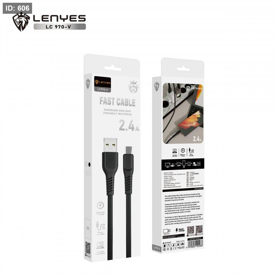 كابل Lenyes LC970-V8 شحن سريع USB-A إلى Micro USB متين