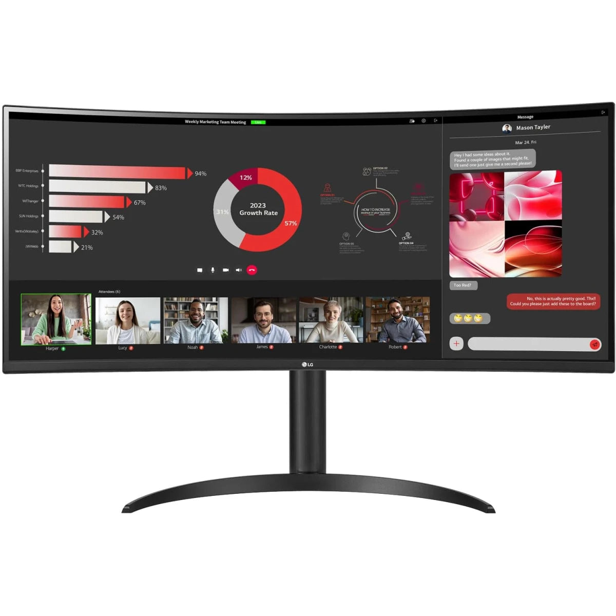 LG 34WR55QC-B 34" Curved UltraWide- Monitor