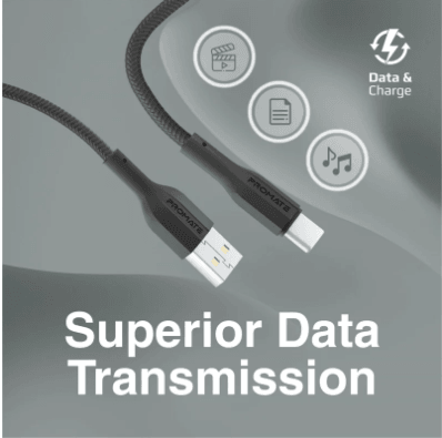 PROMATE Super Flexible Data and Charge USB-C Cable