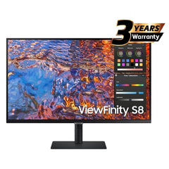 شاشة مسطحة للأعمال مقاس 27 بوصة 4K UHD IPS USB TYPE-C من سامسونج S8 (B800)، 60 هرتز، 5 مللي ثانية، 10 بت، HDR400