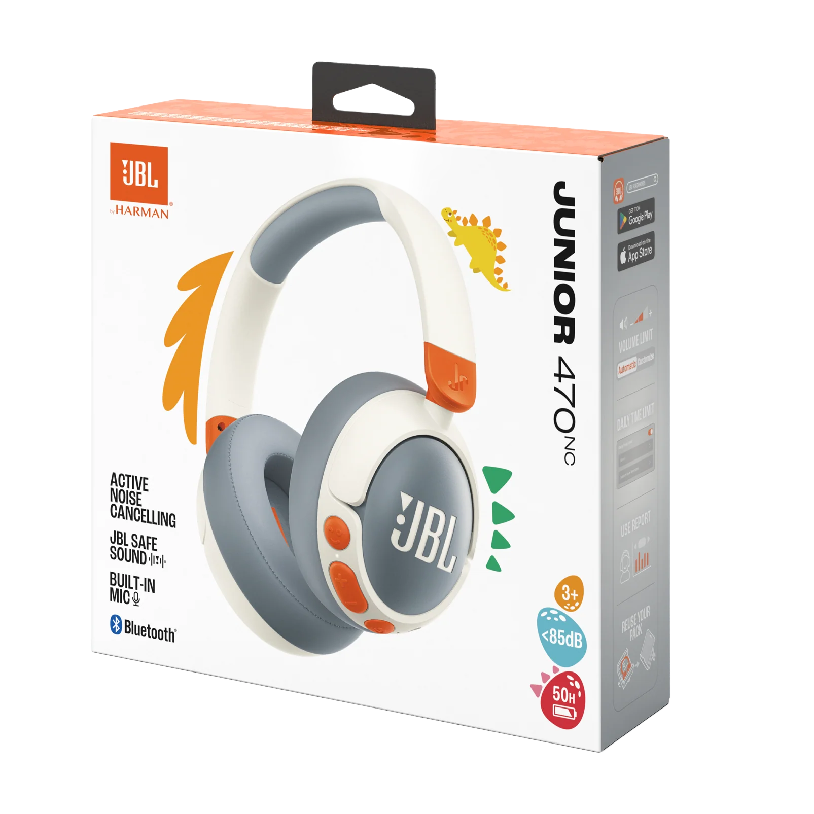 سماعات JBL Junior 470NC للأطفال – لاسلكية، صوت آمن | ANC