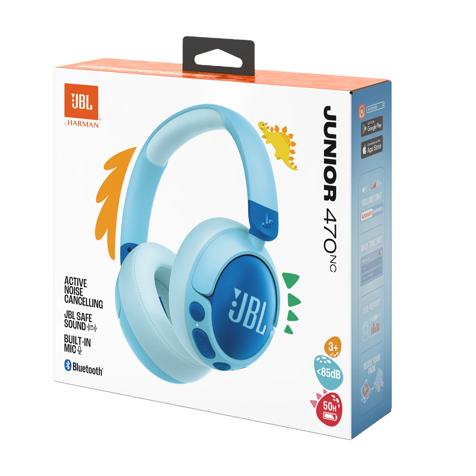 سماعات JBL Junior 470NC للأطفال – لاسلكية، صوت آمن | ANC