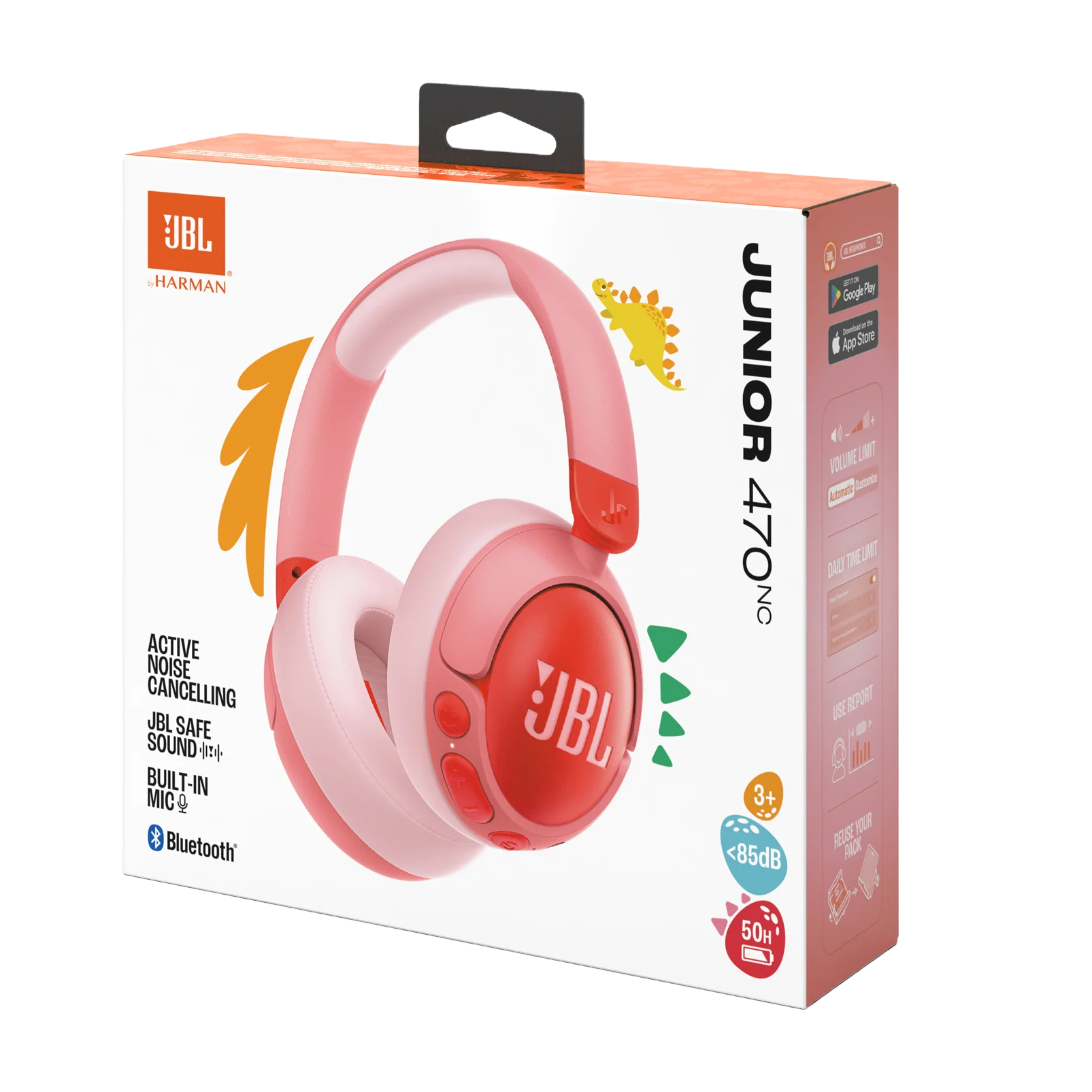 سماعات JBL Junior 470NC للأطفال – لاسلكية، صوت آمن | ANC