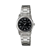 CASIO Women's Water Resistant Stainless Steel Analog Watch LTP-V001D-1B