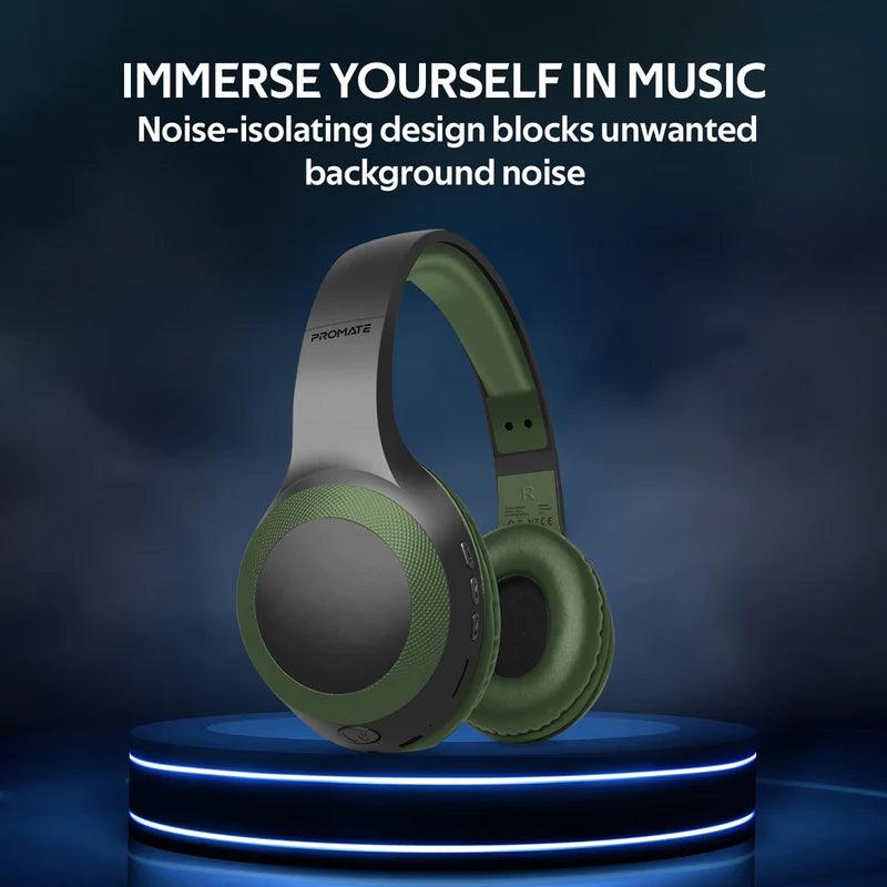 Promate LaBoca Deep Bass Over-Ear Wireless Headphones