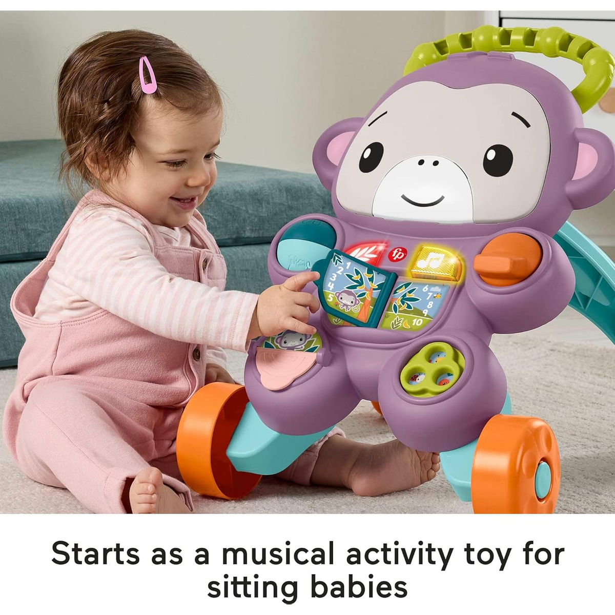 Fisher-Price Learn with Me Purple Monkey Walker