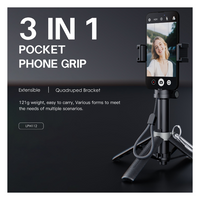 Lenyes LPH112 3-in-1 Phone Holder – Bluetooth Remote, Telescopic Stand & Grip