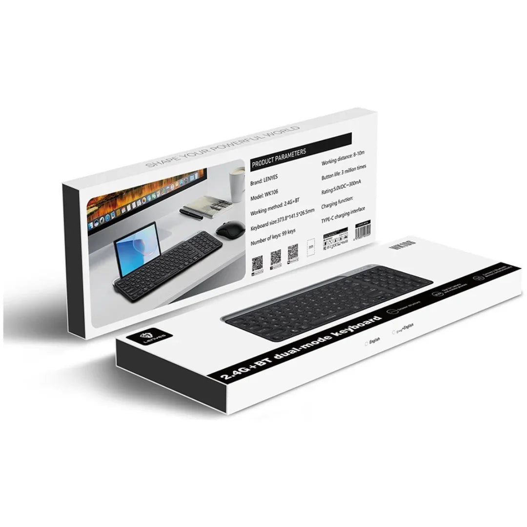 Lenyes WK106 Wired Keyboard – Black – Comfortable & Reliable
