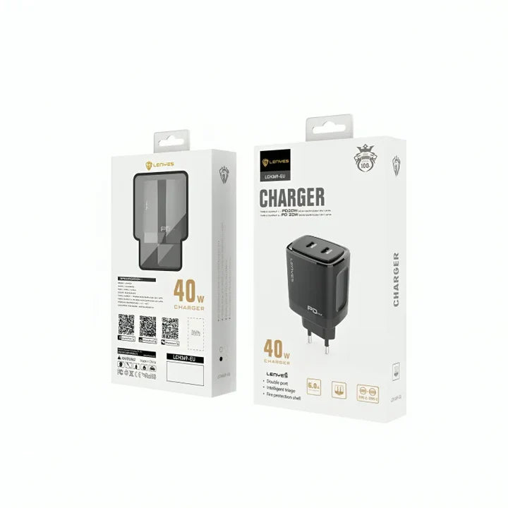 Lenyes LCH369-EU – High-Speed Wall Charger (Black, EU Plug) Lenyes LCH369-EU – High-Speed Wall Charger (Black, EU Plug)